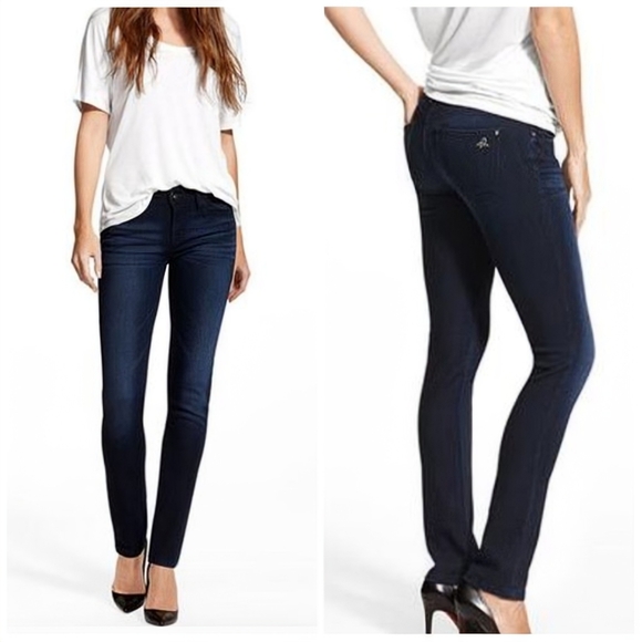 DL1961 Denim - DL1961 Nicky Mid Rise Cigarette Jeans In Wooster Dark Wash Women's 32 Stretch